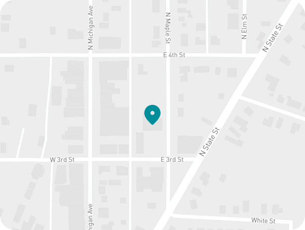 Street map of Shelby Library.